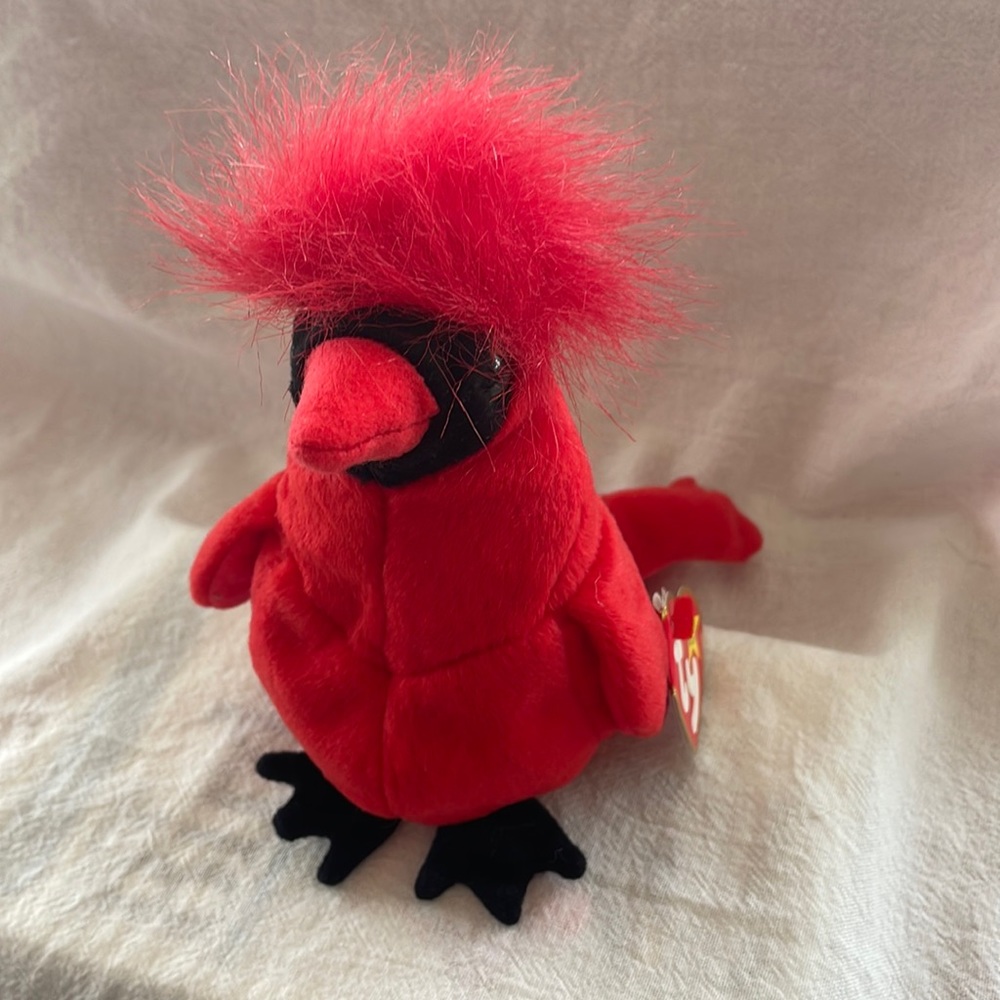 🟣3for$10 Vintage Ty Beanie Babies Mac the cardinal